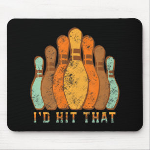 Ik zou die Fun Bowling Vintage Bowler's cadeau gev Muismat