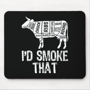 Ik zou die Koe BBQ roken grillen barbecue M Muismat