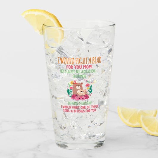 Ik zou een Beer voor je moeder vechten. Glas (Voorkant ijs)