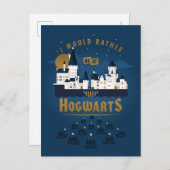 Ik zou eerder bij HOGWARTS™ Abstracte Boat Ride zi Uitnodiging Briefkaart (Voorkant / Achterkant)