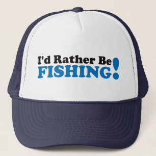 Ik zou eerder - Blauw vissen Trucker Pet