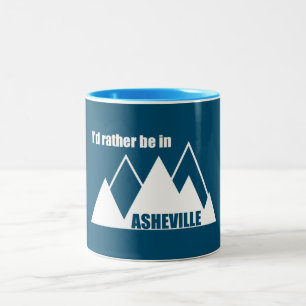 Ik zou eerder in Asheville North Carolina Mountain Tweekleurige Koffiemok