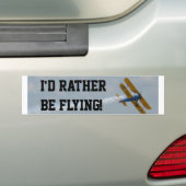 Ik zou eerder vliegen bumpersticker (Op auto)
