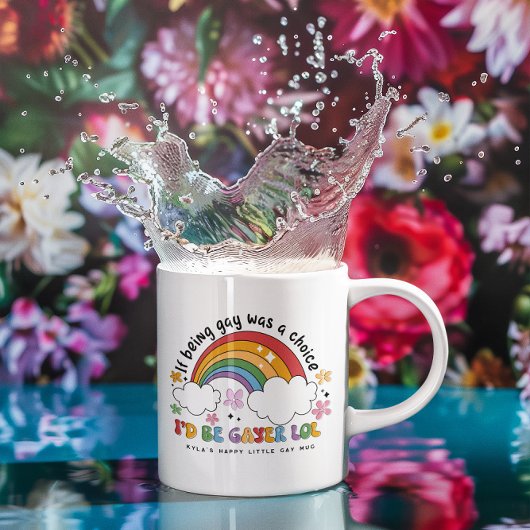 Ik zou Gayer zijn | LGBTQ Rainbow Pride Monogram Koffiemok