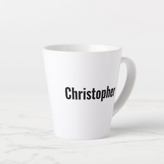 Ik zou graag een dubbelzijdige latte mok met naam  (Rechterhoek)