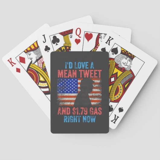 Ik zou graag een Mean Tweet hebben Pokerkaarten (Achterkant)