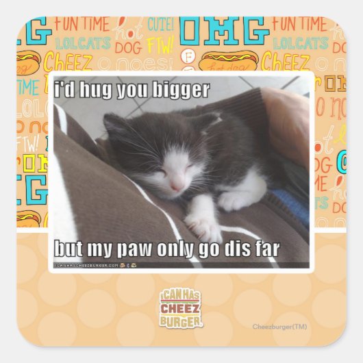 Ik zou je groter knuffelen vierkante sticker (Voorkant)