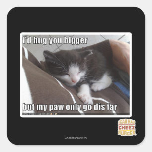 Ik zou je groter knuffelen vierkante sticker