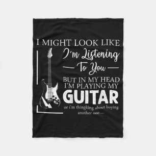 Ik zou kunnen lijken alsof ik naar je muziek gitaa fleece deken