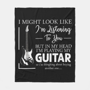 Ik zou kunnen lijken alsof ik naar je muziek gitaa fleece deken