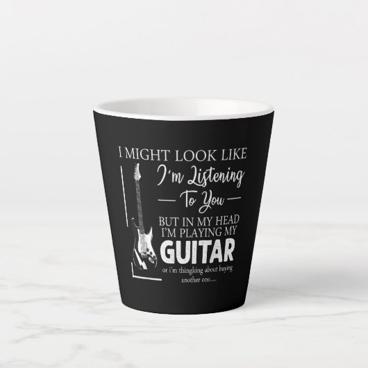 Ik zou kunnen lijken alsof ik naar je muziek gitaa latte mok (Voorkant)