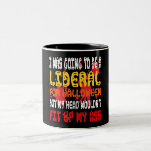 Ik zou liberaal worden voor Halloween Tweekleurige Koffiemok