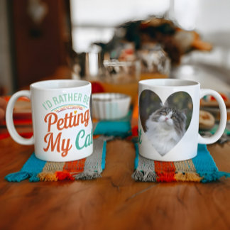 Ik zou liever aaien mijn kat aangepaste kat foto M Tweekleurige Koffiemok
