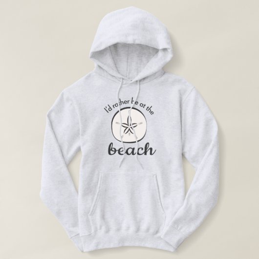 Ik zou liever bij het Beach Sweatshirt zijn (Design voorkant)
