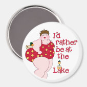 Ik zou liever bij het meer zijn! magneet (Voorkant / Achterkant)