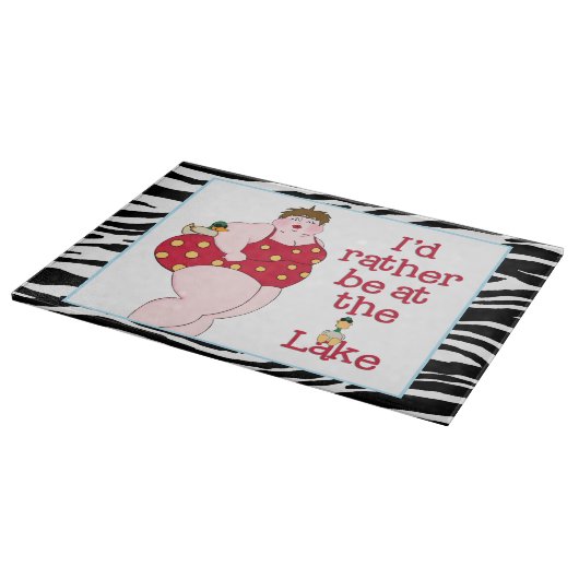 "Ik zou liever bij het meer zijn" Snijplank (Hoek)