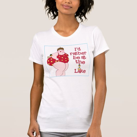 Ik zou liever bij het meer zijn! t-shirt (Voorkant)