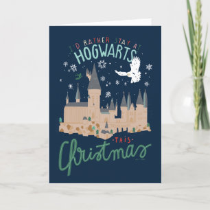 Ik zou liever bij Hogwarts blijven deze kerst Feestdagen Kaart