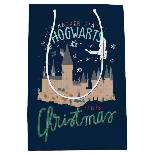 Ik zou liever bij Hogwarts blijven deze kerst Medium Cadeauzakje (Voorkant)