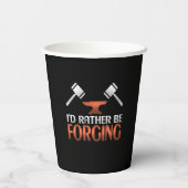 Ik zou liever Blacksmith Forge Hammer verslaan Papieren Bekers (Achterkant)