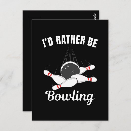 Ik zou liever bowlen briefkaart (Voorkant / Achterkant)