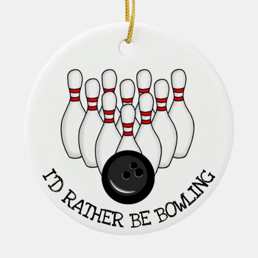 Ik zou liever Bowling Kerstmis zijn Keramisch Ornament (Voorkant)