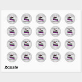 Ik zou liever Cake Asexual Pride Flag eten Ronde Sticker (Vel)