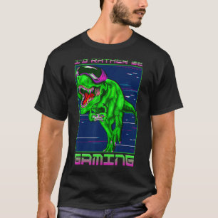 Ik zou liever Dinosaur Video Gamer Kinder Boy spel T-shirt