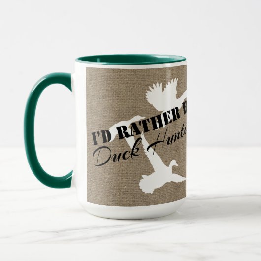 Ik zou liever Duck Hunting Ducks and Burlap zijn Mok (Links)