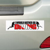 Ik zou liever duiken bumpersticker (Op auto)