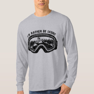 Ik zou liever een leuke retro skiër skiën t-shirt