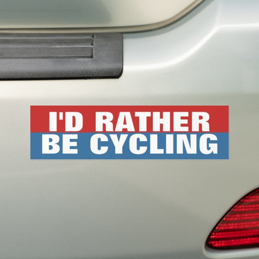 Ik zou liever fietsen bumpersticker (Op auto)