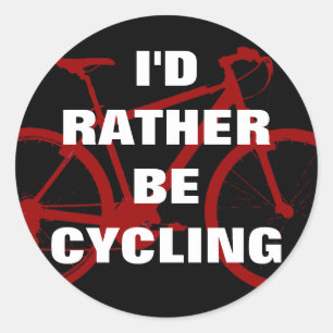 Ik zou liever fietsen ronde sticker