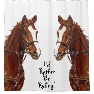 Ik zou liever gaan ruiken. Paard Douchegordijn