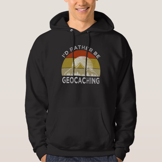 Ik zou liever geocaching zijn hoodie (Voorkant)