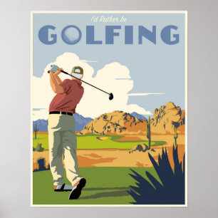 Ik zou liever golfen poster