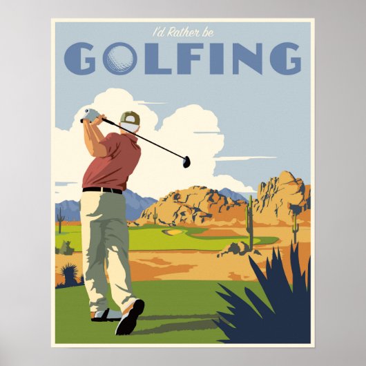 Ik zou liever golfen poster (Voorkant)