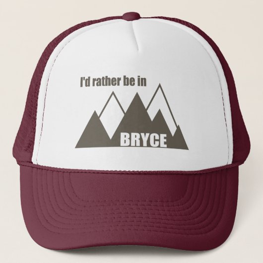 Ik zou liever in Bryce Canyon Mountain zijn Trucker Pet (Voorkant)