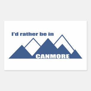 Ik zou liever in Canmore Mountain zijn Rechthoekige Sticker