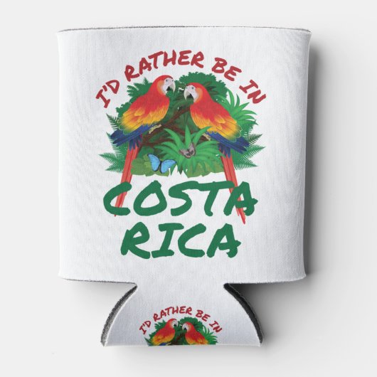 Ik zou liever in Costa Rica Vacation Souvenir zijn Blikjeskoeler (Voorkant)