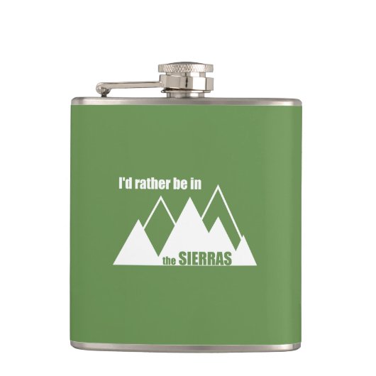 Ik zou liever in de Sierras zijn Heupfles (Voorkant)