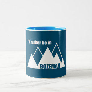Ik zou liever in het Bozeman Montana-gebergte zijn Tweekleurige Koffiemok