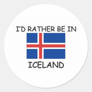 Ik zou liever in IJsland zijn Ronde Sticker