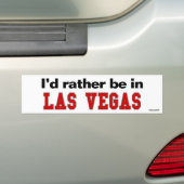 Ik zou liever in Las Vegas zijn Bumpersticker (Op auto)