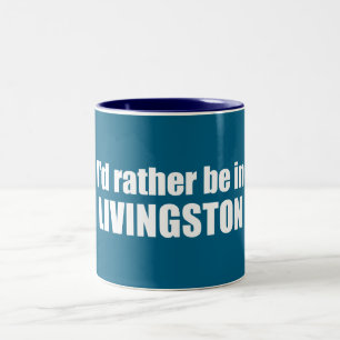 Ik zou liever in Livingston Montana zijn Tweekleurige Koffiemok