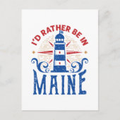 Ik zou liever in Maine Local Mainer Lighthouse zij Briefkaart (Voorkant)