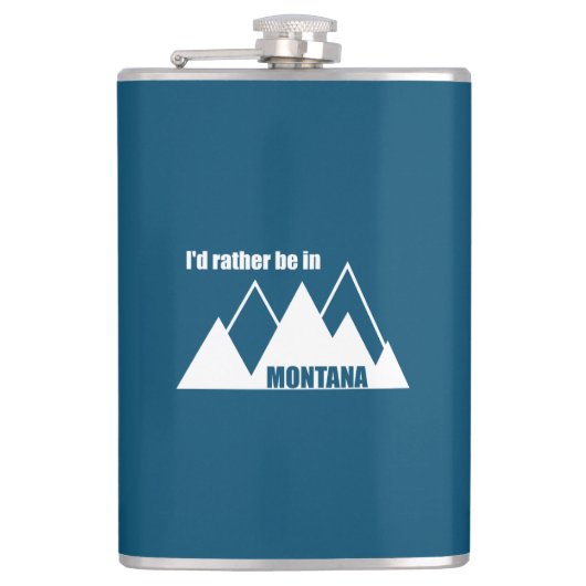 Ik zou liever in Montana Mountain zijn Heupfles (Voorkant)