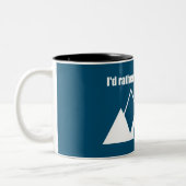 Ik zou liever in Montana Mountain zijn Tweekleurige Koffiemok (Links)