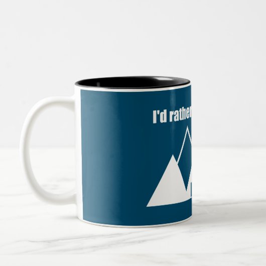 Ik zou liever in Montana Mountain zijn Tweekleurige Koffiemok (Links)