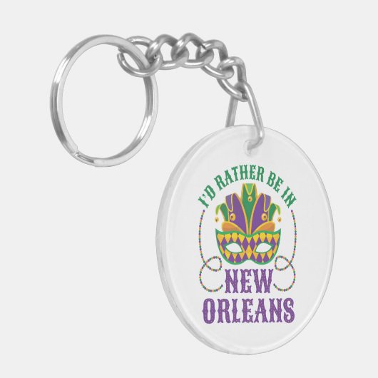 Ik zou liever in New Orleans zijn Sleutelhanger (Voorkant Links)